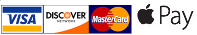 We accept Visa, Mastercard, Discover, and Apple Pay
